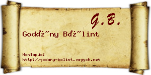 Godány Bálint névjegykártya